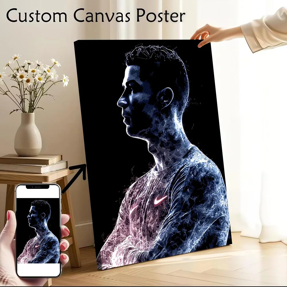 Cristiano Ronaldo Abstract Portrait Poster Canvas Wall Art Personalized Print Modern Painting Perfect Gift for Wand Deko Bedroom