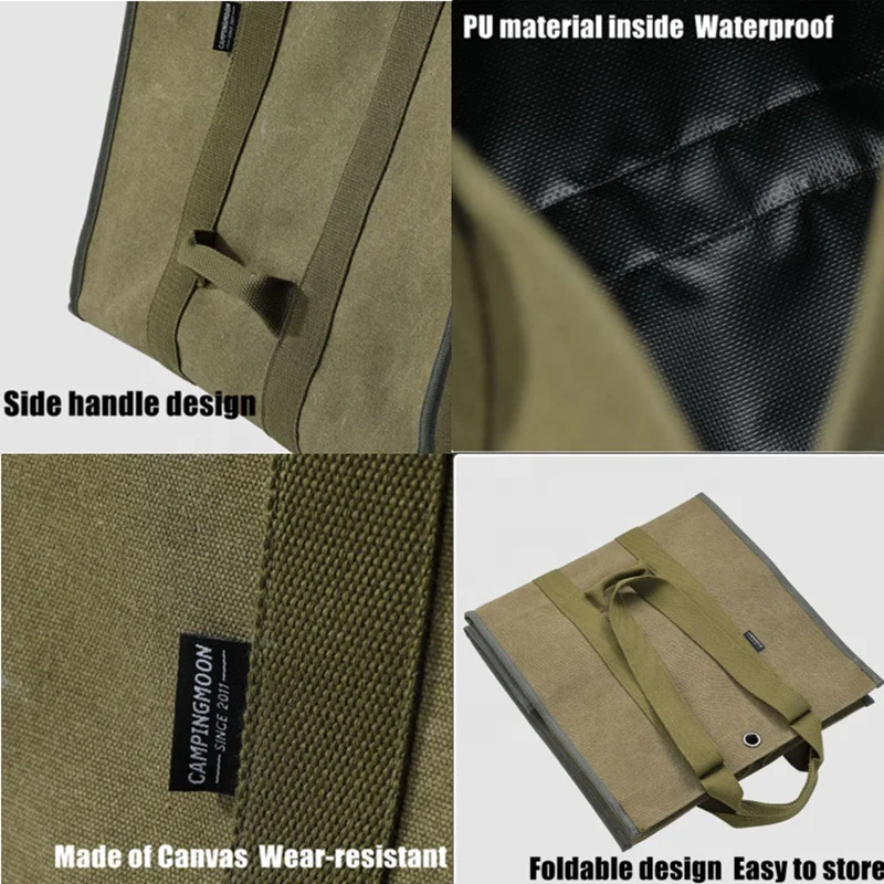 كبيرة الحجم قماش الحطب الخشب الناقل حقيبة سجل تخزين التخييم في الهواء الطلق حامل دائم حقيبة حمل مع مقابض مزدوجة