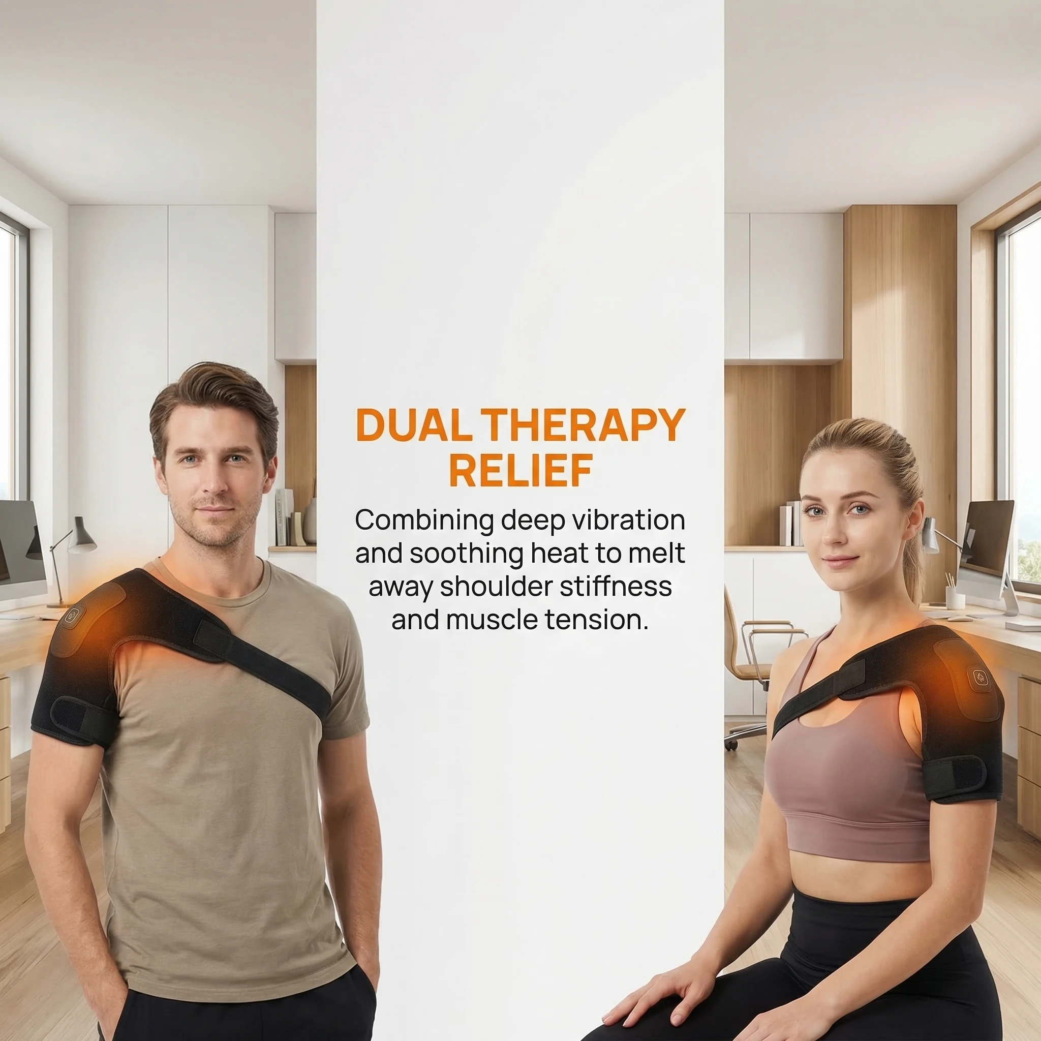 Electric Heating Shoulder Brace Display Vibration Shoulder Massage Support Belt Strap For Joint Brace Care Muscle Relaxation
