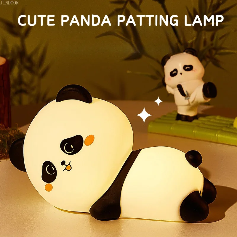 

Panda Silicone Slap LED Night Light with Timer | Cute Bedside Lamp for Kids | Sleep Aid, Stress Relief Gift for Kids & Friends