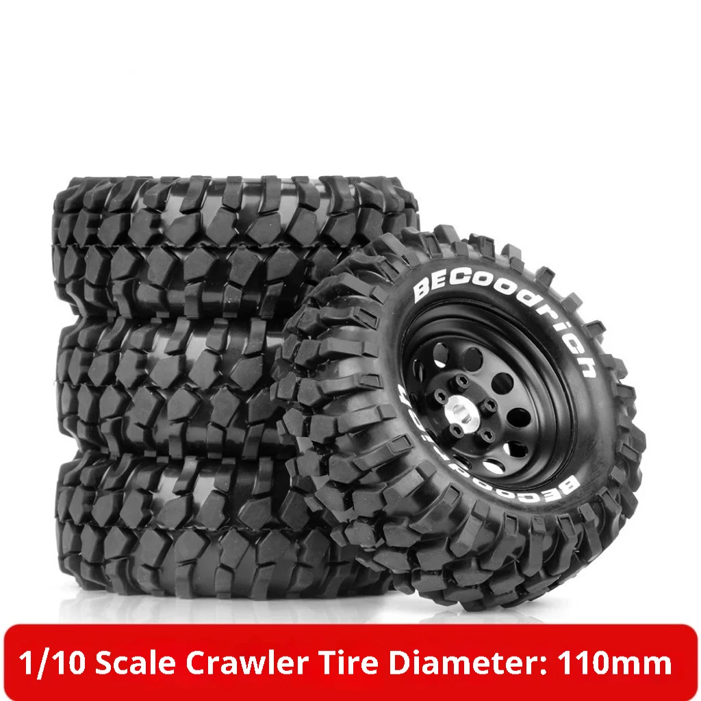 

1 10 Rc Crawler Rubber Tire 1 9 Inch Metal Beadlock Wheel Rim 110mm Diameter For Nt4 Scx10 Fms Off Road Rc Crawler Car
