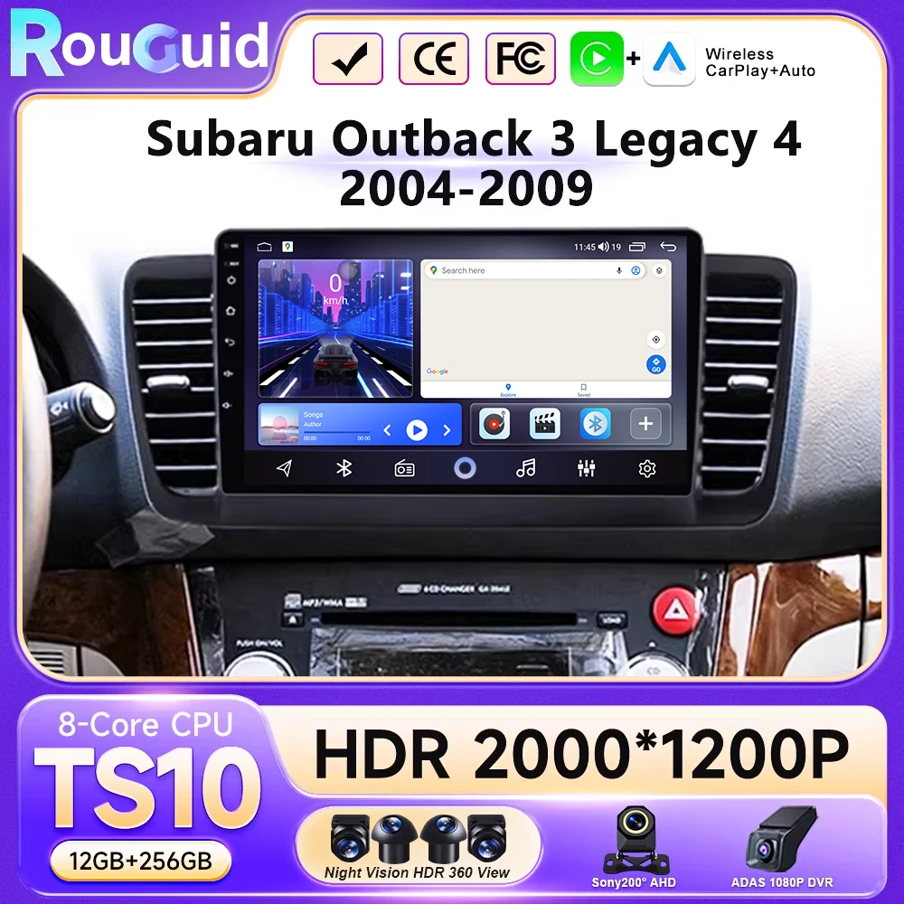 

Android 16 Car Radio Multimedia Player For Subaru Outback 3 Legacy 4 2003 2004 2005 2006 2007 2008 2009 Stereo Carplay Auto BT