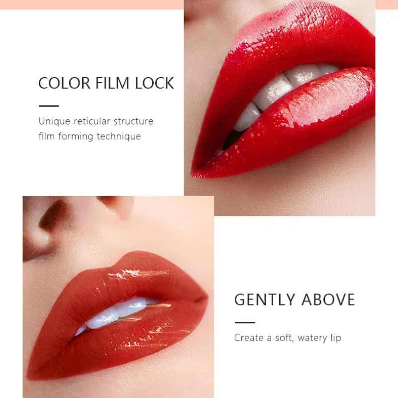 Pudaier mini cápsula esmalte de labios taza antiadherente brillo de labios que no se decolora espejo brillo fino brillo de labios hidratante lápiz labial