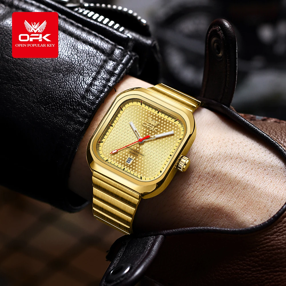 OPK 6041 Square Gold Quartz Wa - Smartwatch Square Watches For Men 评论和价格