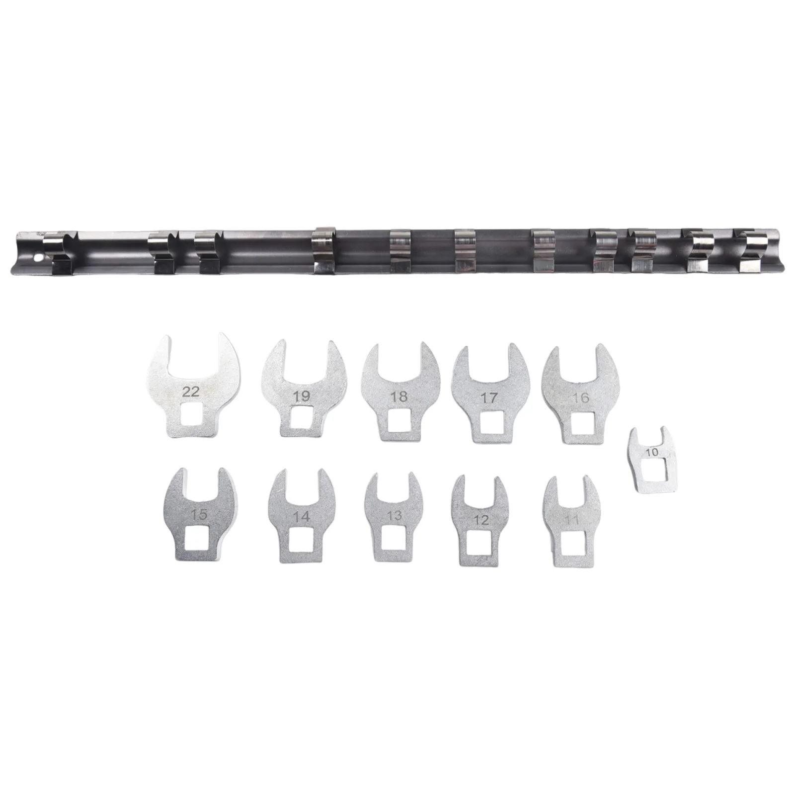 11pcs Metric Crow Foot Open End Wrench Set with 3/8 Inch Drive for Mechanical and Automotive Fastening Applications