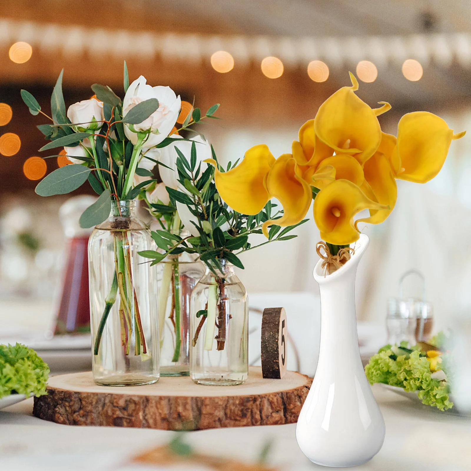 

20Pcs Mini Calla Lily Artificial Flowers Bouquet Decoration for Home Wedding Party Festival Celebration