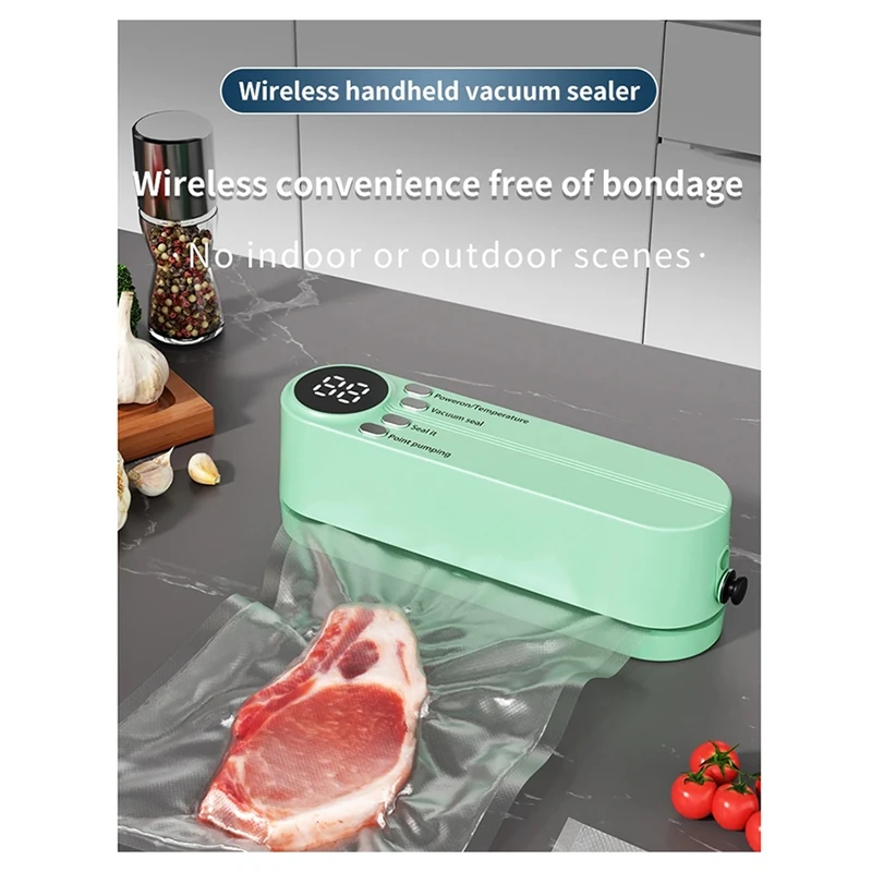 Mini Wireless Fully Automatic Vacuum Sealing Machine Household Small Portable Food Packaging Plastic Sealing Machine