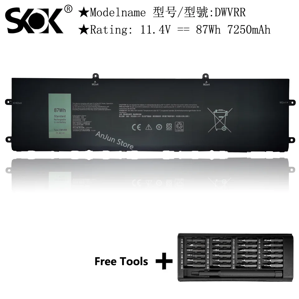 Dwvrr Laptop Akku Ersatz für Dell Alien ware x17 r1 r2 Alien ware x15 r1 r2 Inspiron 16 7620 2-in-1 Serie Notebook