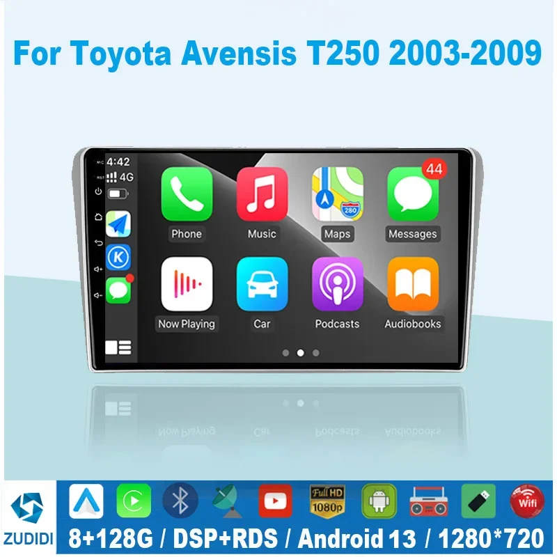 

Автомобильный мультимедийный видеоплеер DVR Android 13 2 Din для Toyota Avensis 2002-2008 DSP GPS SIM 4G навигация Аудио 2din