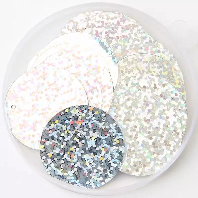 10g (24pcs) 20mm Round Flat Sequin Diy Glitter Loose Sequins Paillette Doll Accessories Sewing Decoration lentejuelas para coser