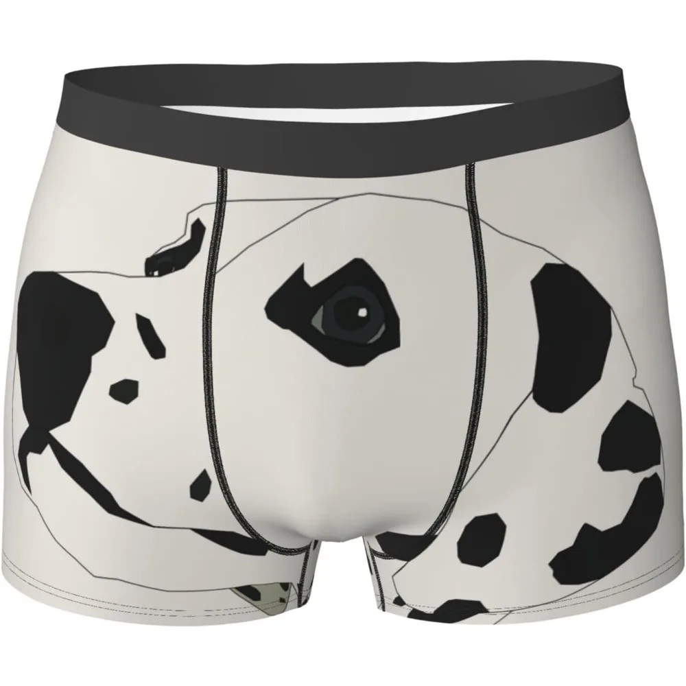 ملابس داخلية رجالية قابلة للتنفس وخفيفة الوزن، بوكسر رجالي على شكل كلب كرتوني مرقط، مع حزام خصر مطاطي | شورت ناعم #1