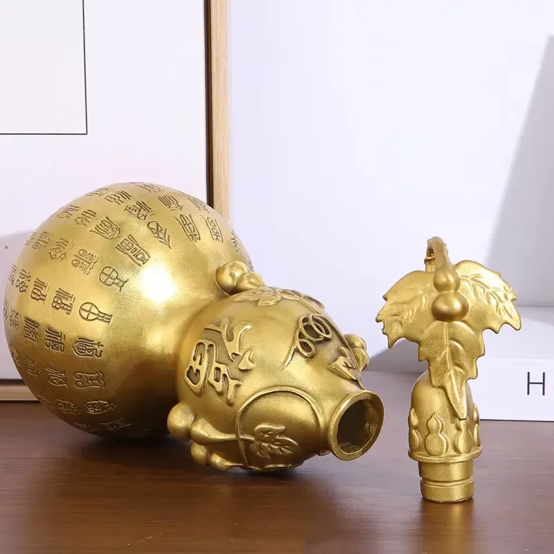 China Feng Shui Copper Cast Baifu Gourd Ornament Can Open Fulu 100 Fu Auspicious Wealth Home Furnishing Office Collections