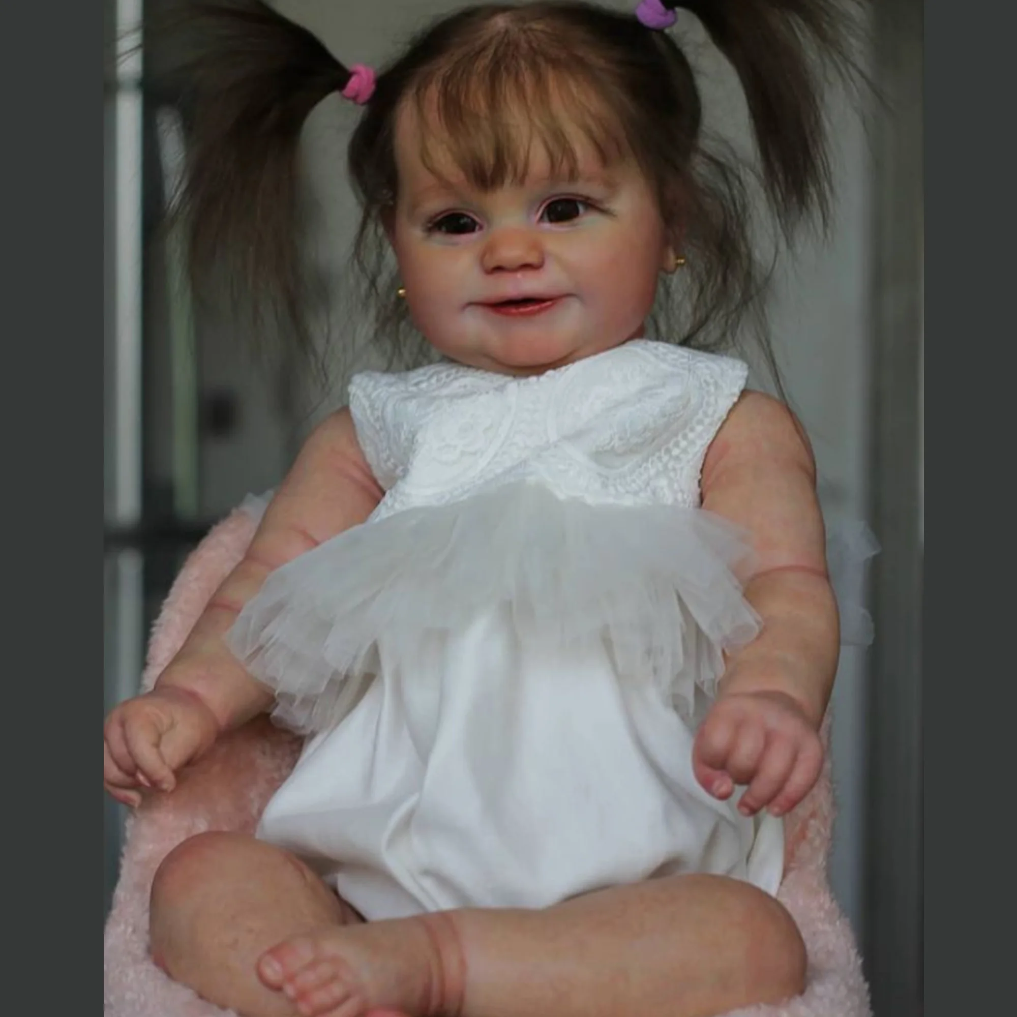 

60cm Handmade Bebe Reborn Cuddly Maddie Reborn Toddler Dolls Soft Silicone Vinyl Lifelike Real Muñecas Reborn With Visible Skin