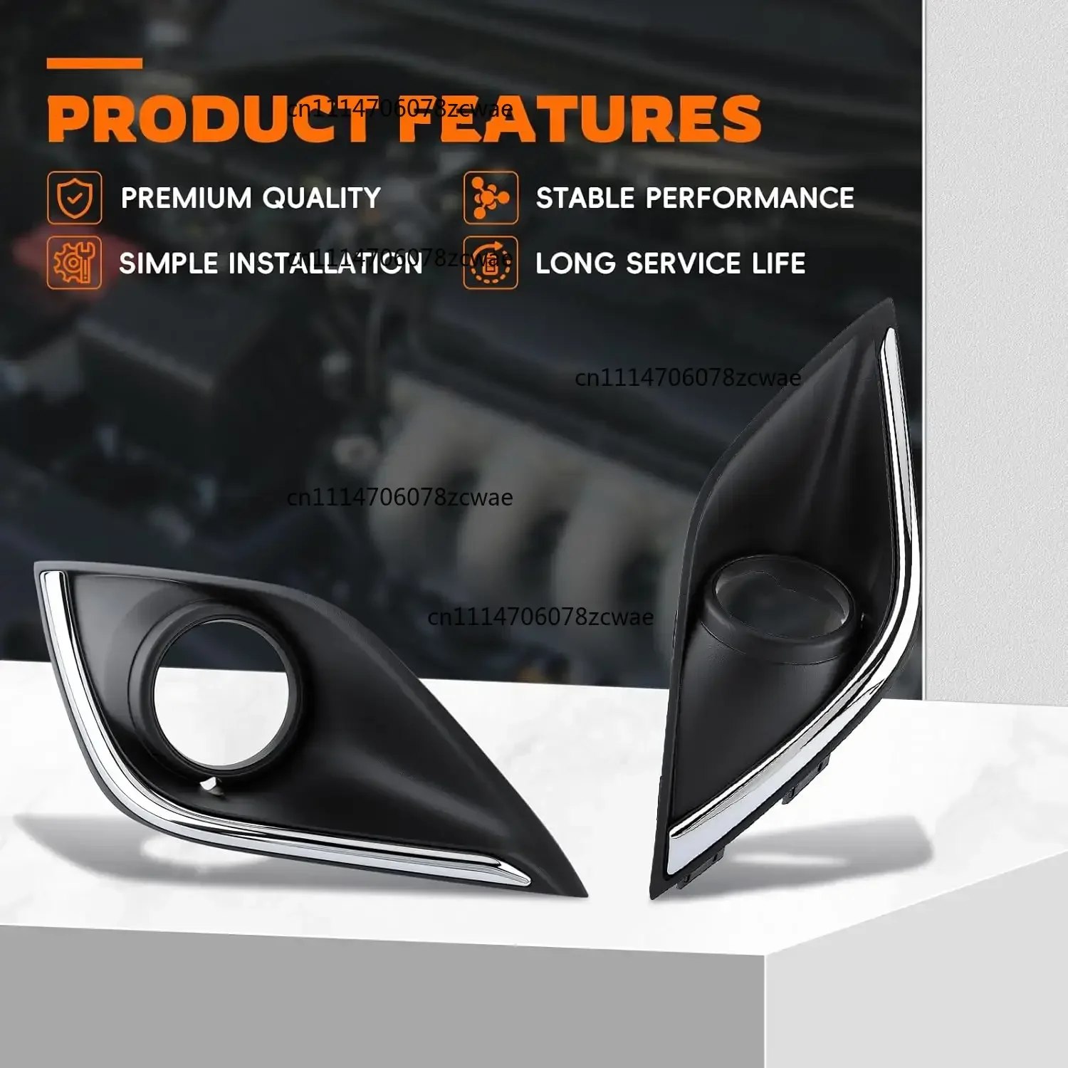 For Mitsubishi Outlander MK3 2015 - 2019 Front Bumper Fog Light Bezel Cover Shell Lamp Frame With Chrome Trim Left And Right