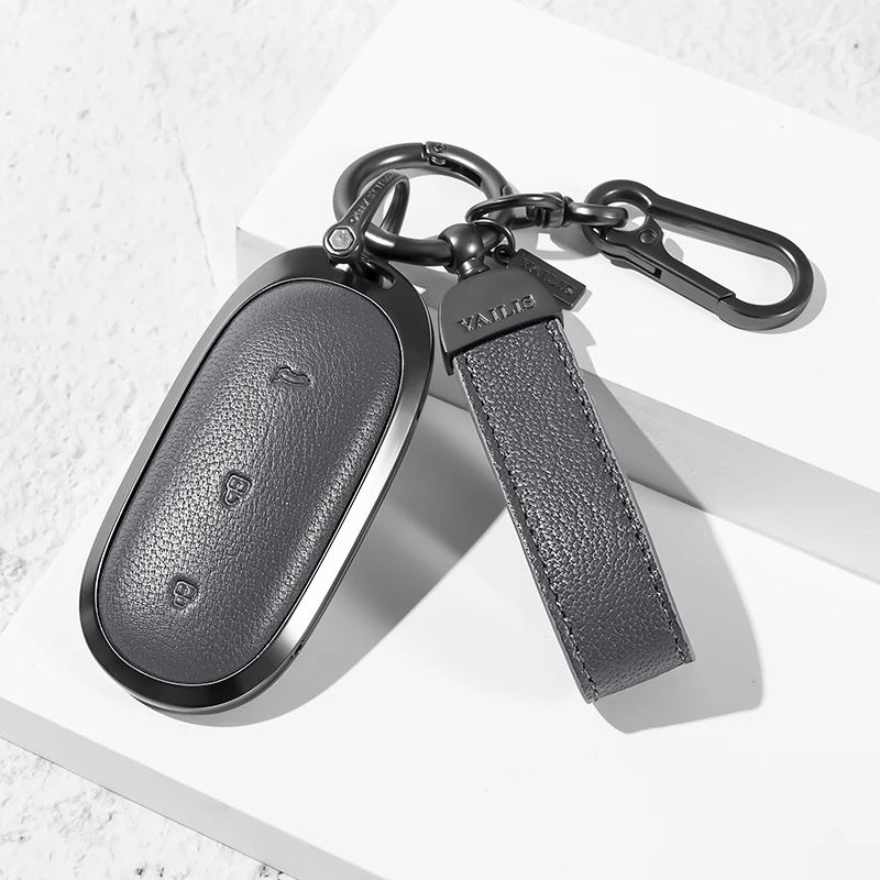 For LIXIANG Leading Ideal L9 L8/L7MAX pro ONE Metal leather high-end personalized key case key chain protective case