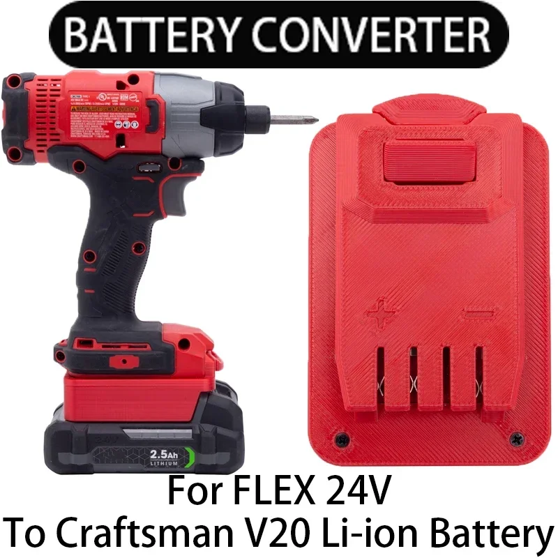 Adapter for CRAFTSMAN V20 Li-ion Tool Convert To Flex 24V Li-ion Battery Adapter Power Tool Accessories FX0221-1