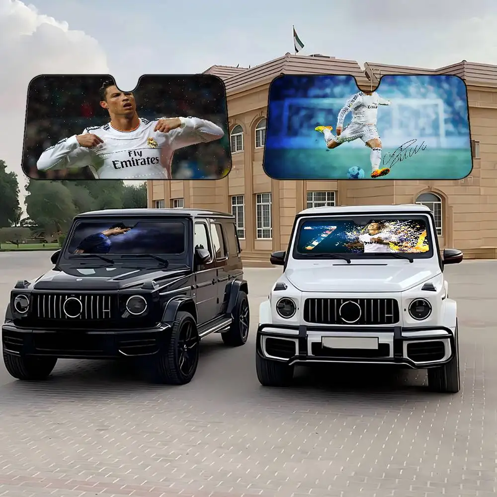 

Football Star C-Cristiano Ronaldo Car Sun Shade Front Window Sunshade For Most Sedans SUV Blocks Max Uv Rays Keep Your Vehicle