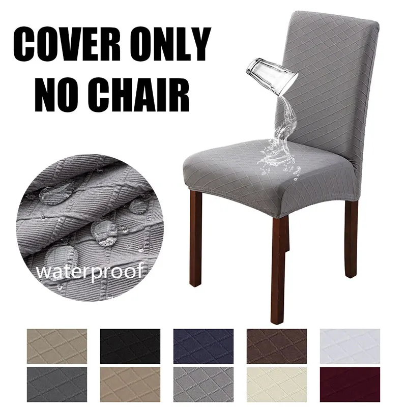 1/2/4/6 Stück Stuhlbezug mit Rautengittermuster, wasserdicht, Jacquard, elastisch, Stuhlschutz für Küche, Restaurant, Hochzeitsdekoration