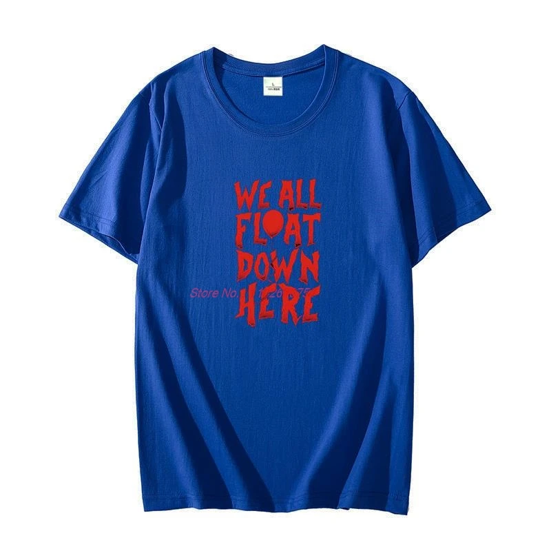 Cotton T-shirt All Float Down Here Slogan Penny wise graphic t shirts Oversized T shirts Tees Tops Harajuku Men's clothing