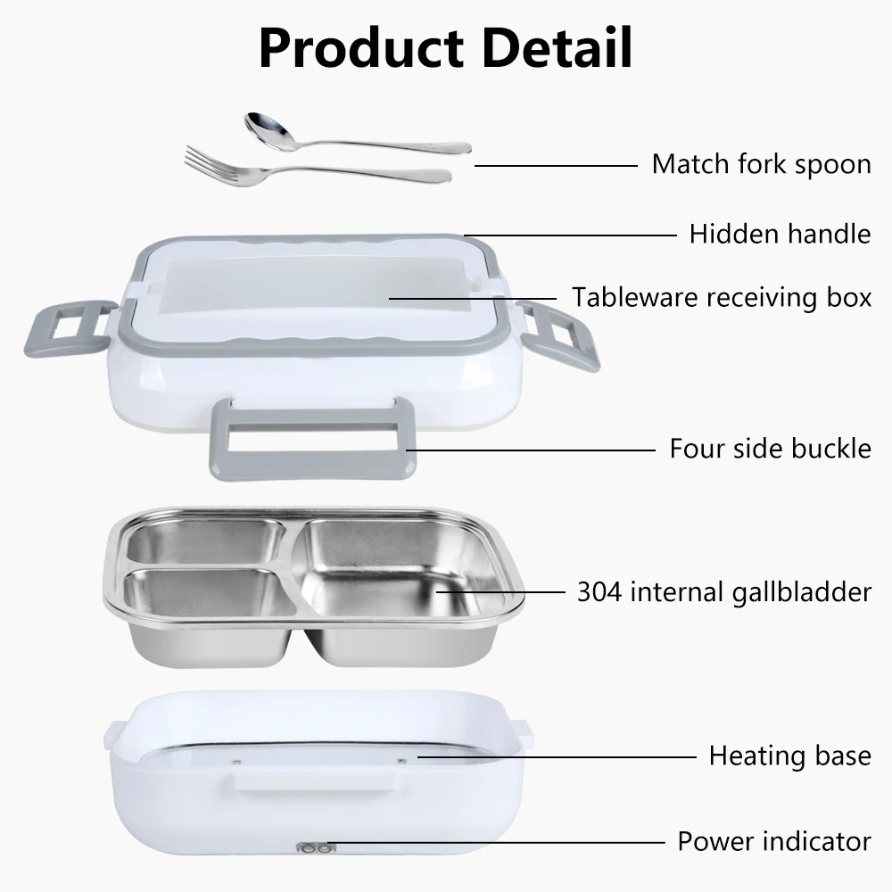 Best-selling Split Stainless Steel Tank Electric Lunch Box Children's Insulated Lunch Bento Box