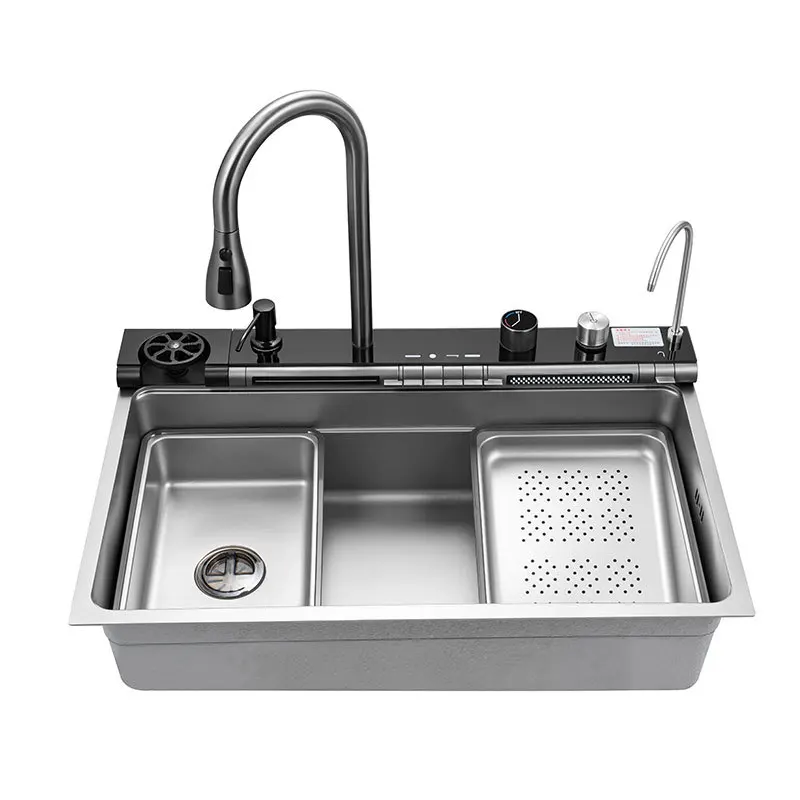

Wash basin, stainless steel, kitchen, sink, large capacity, nano, embossed