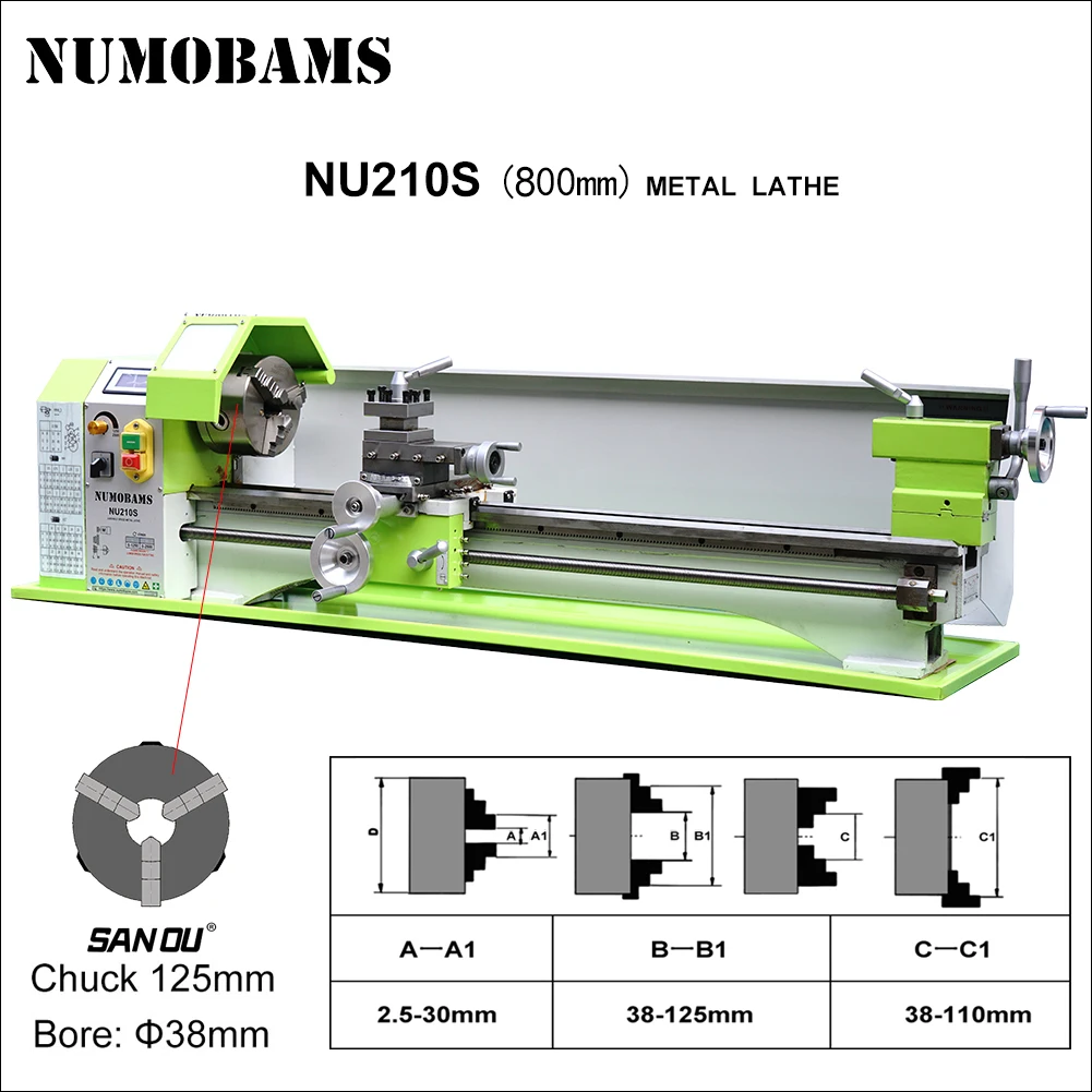 NU210X800S Cost-Effective Versatile Advanced Mini Metal Manual Lathe Machine For Precision Precessing
