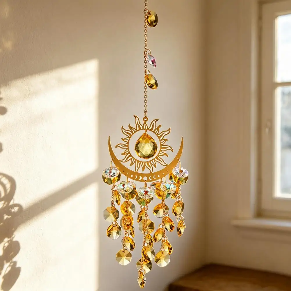 Garden Sun Catcher Colorful Suncatcher Window Decor Hanging Prism Rainbow Maker with Chain Garden Wind Chimes for Home Party