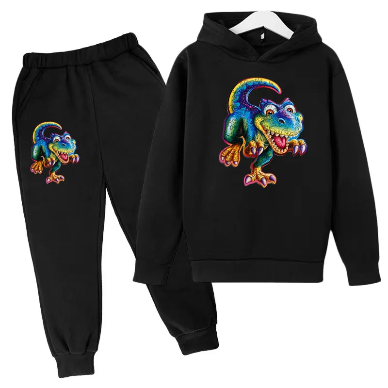 

Kids Cartoon Dinosaur Clothing 3-12Y Hoodie Sweatshirt Boys Girls Toddler Top+Trousers 2P Pretty Girls Coat Charming Casual Suit