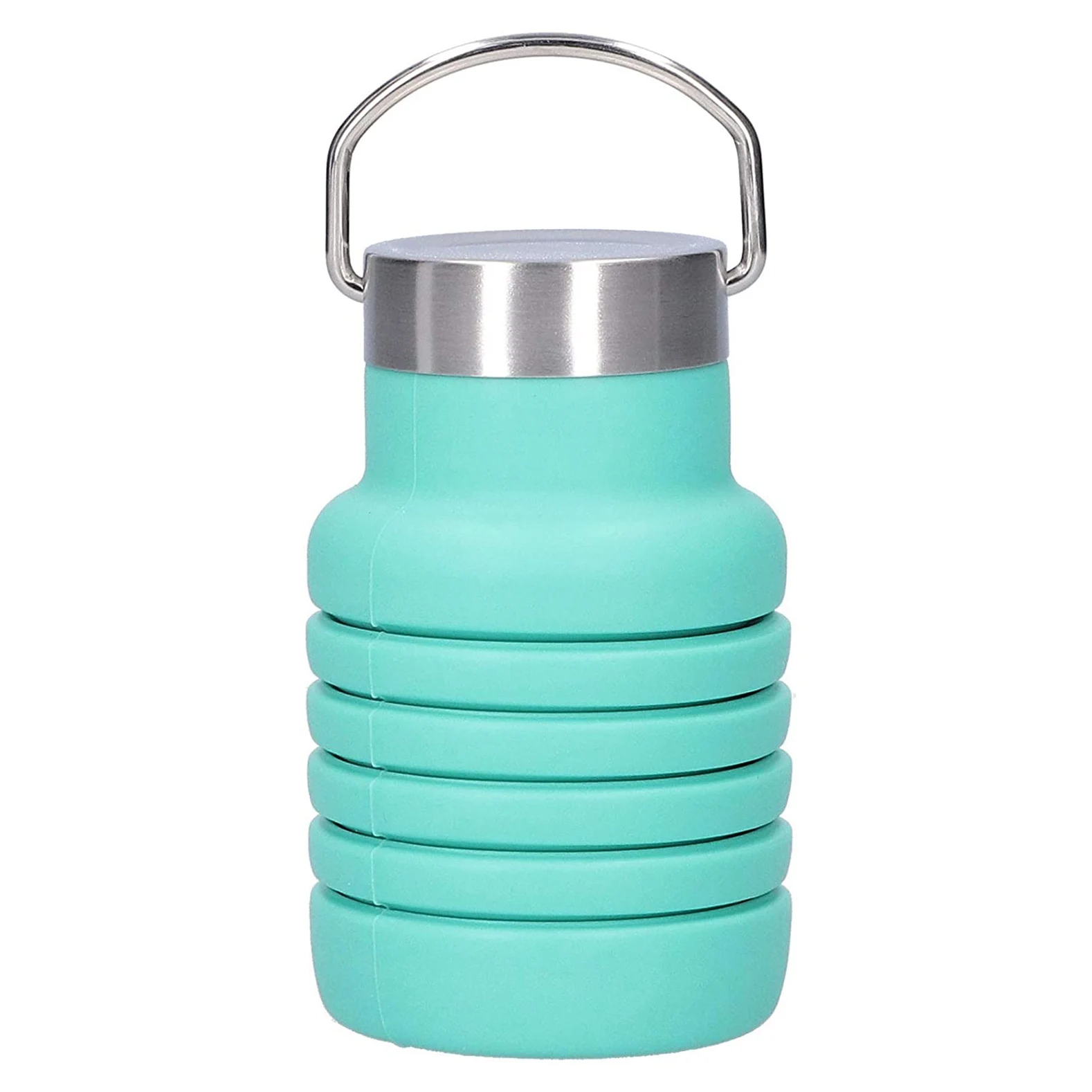 Sports Water Bottle 550Ml Foldable Water Bottle Reusable Water Bottle Use on Travel Bikes Outdoor Sports (Pine