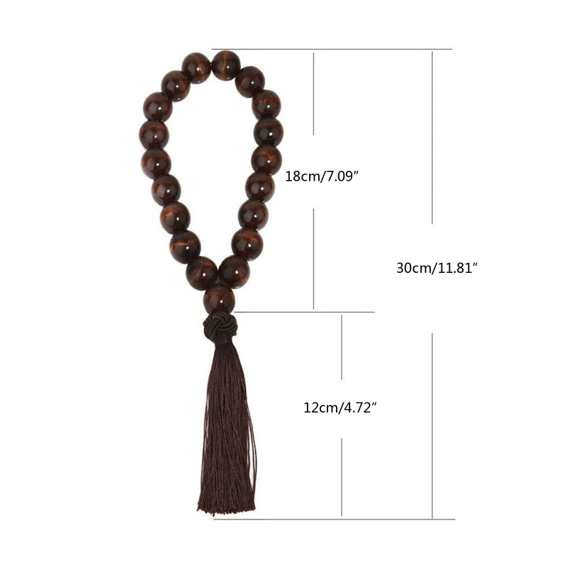 Beads Pendant Wood Decoration for Adults On Car Rear View 20mm Rosary Hanging Ornament Gears Shift Decor