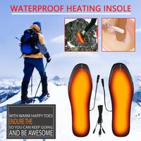 USB Rechargeable Heated Insoles Size Unisex 35-46 DIY Cutable Electric Heated Shoes Pad For Outdoor Skiing Winter Foot Warmers