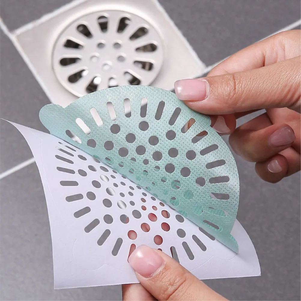 30Pcs Disposable Floor Drain Sticker Self-Adhesive Hair Filtering Sticker Waterproof Sewer Block Prevention for Sink Shower Tub