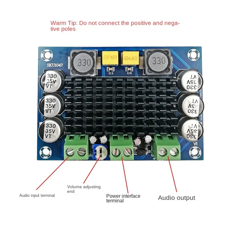 Single Channel 100W Digital Amplifier Board TPA3116D2 Digital Audio Amplifier Board Power Supply 12-26V