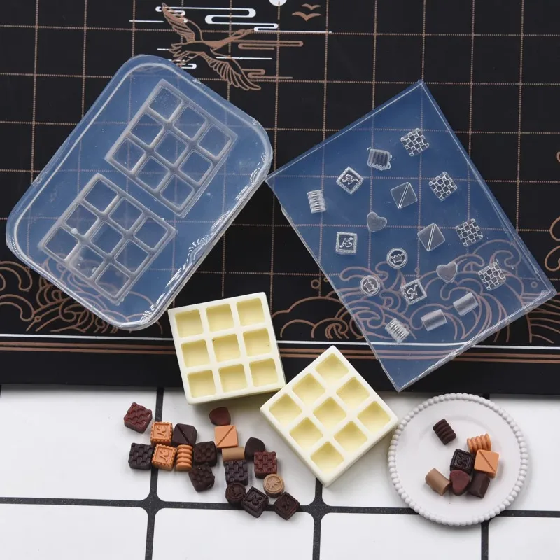 Mini Chocolate/Storage Box Silicone Molds Resin Clay DIY Doll House Simulation Chocolate Mold Miniature Toy Polymer Clay Tool