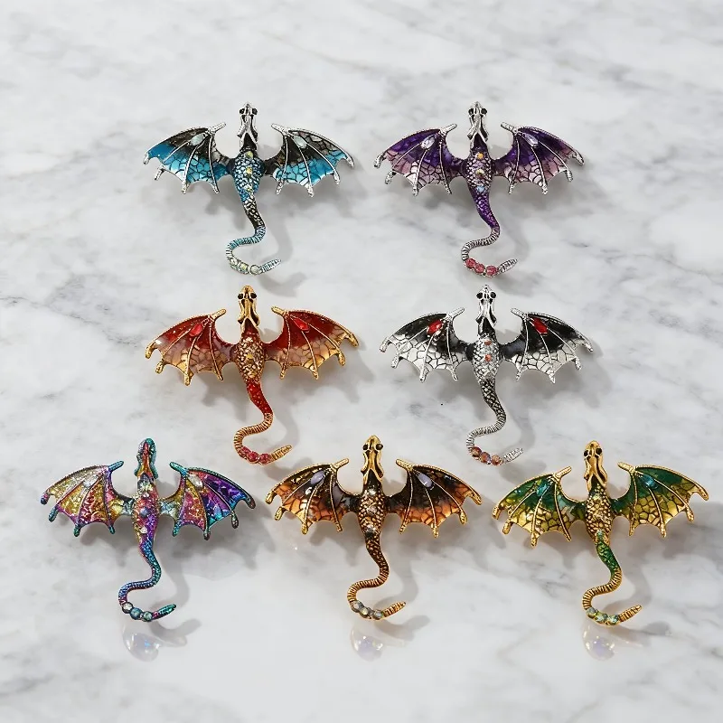 7/14-teiliges Craftsman-Emaille-Broschen-Set mit Traumdrachen-Motiv, kreative Emaille-Pins als Accessoires zum Aufhellen von Outfits, Partygeschenken und Dekoration