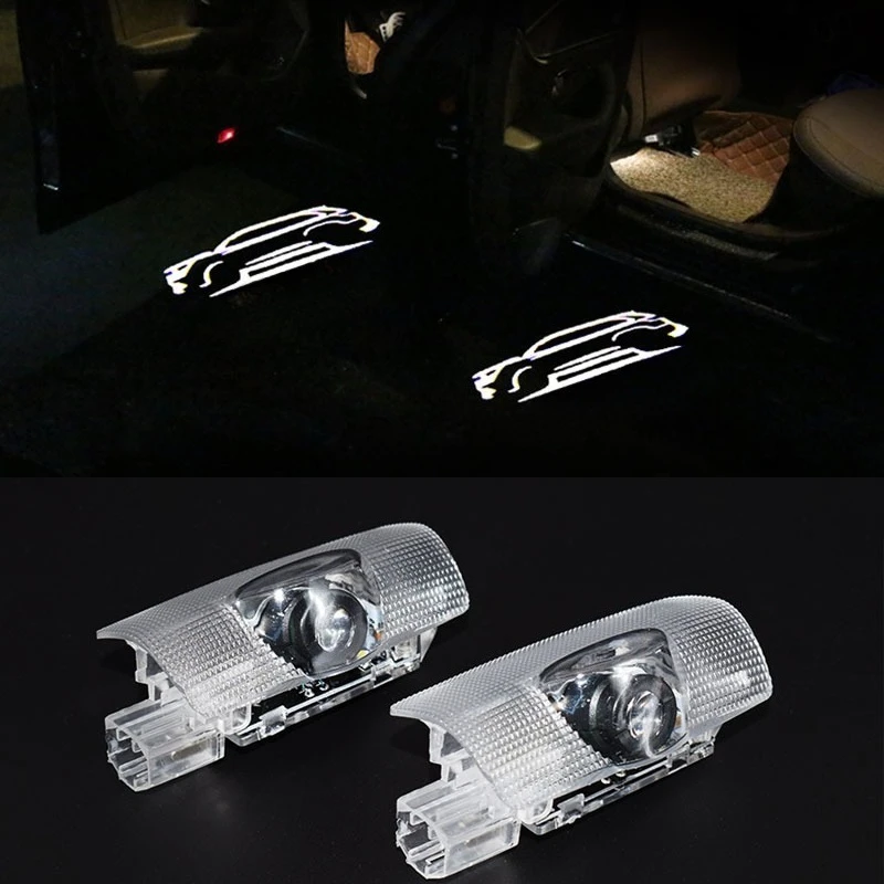 2Pcs Car LED Door Welcome Warning Light Projector Ghost Shadow Floor Laser Emblem Model Lamps For TOYOTA HIGHLANDER (2007-2022)