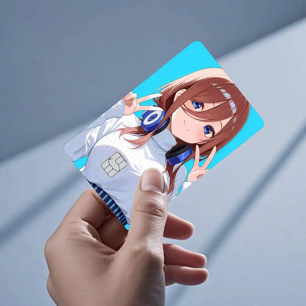 Miku N-Nakano TQQ 4pcs 1Set Card Stickers Small Waterproof Chip 4PCS Card Sticker Anti-Scratch