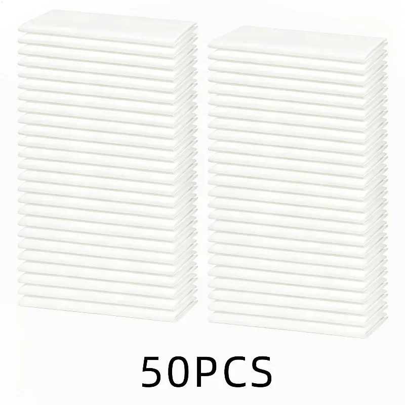 50 Pack Black & White Polyester Napkins Washable & Reusable for Hotels Weddings Restaurants Birthdays Parties and Baby Showers