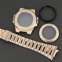 40mm Luxury Ms. Watch Cases Watchband Sapphire For Mod Nautilus Seiko NH35A NH36 NH34 NH38 4R36 Movement 30.8mm Dial Rose Gold