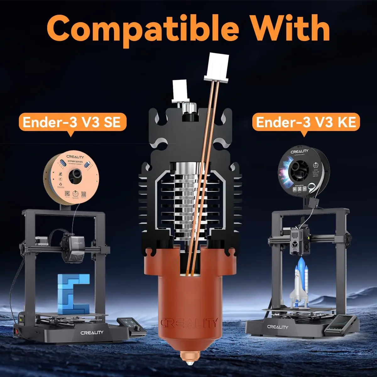 Zestaw ceramicznego bloku grzewczego Creality Ender 3 V3 SE / V3 KE z szybkozłączką dyszy, ulepszony zestaw hotendu 300 ℃   Temperatura 600mm/s, wysoka prędkość — zdjęcie produktu 2