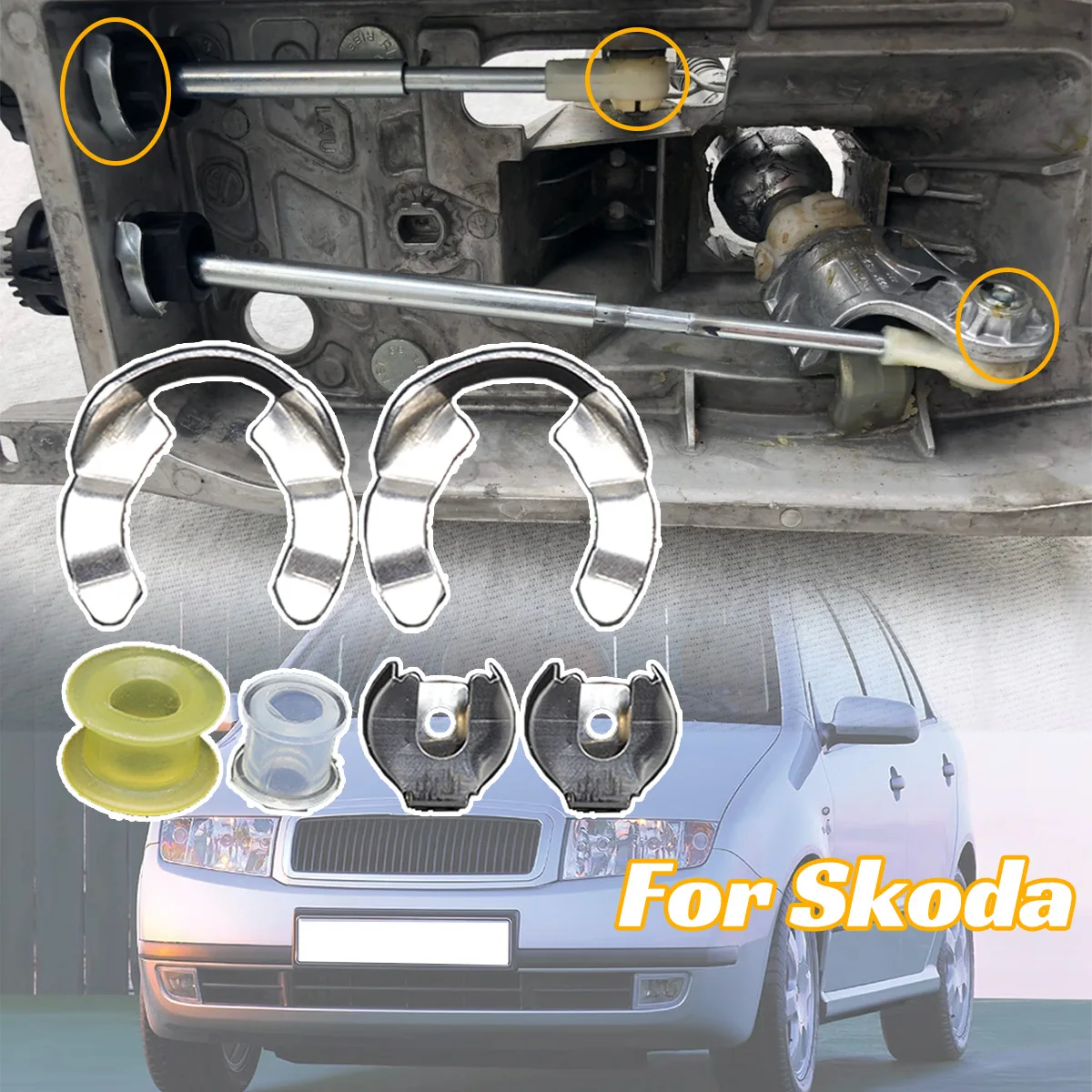 Manual Transmission Gearshift Cable Bushing Lock Washer Shifter Selector Linkage End Rod Kit For Skoda Octavia Fabia Superb Yeti