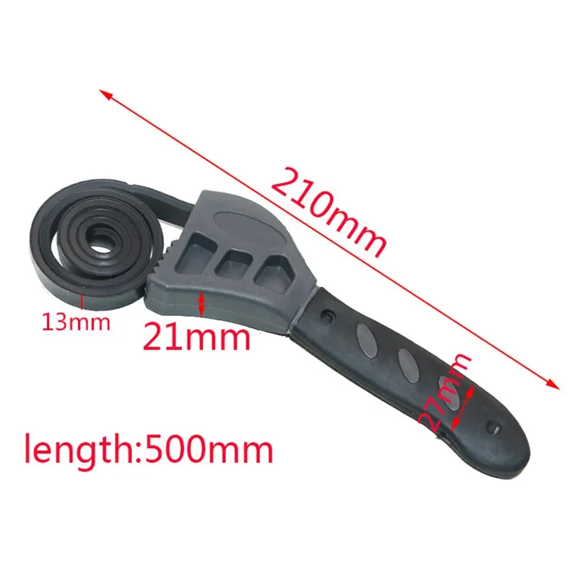 50cm Wrench Universal Multi Tool Pipeline Adjustable Spanner Rubber Strap For Any Shape Opener Car Repair Home Tools