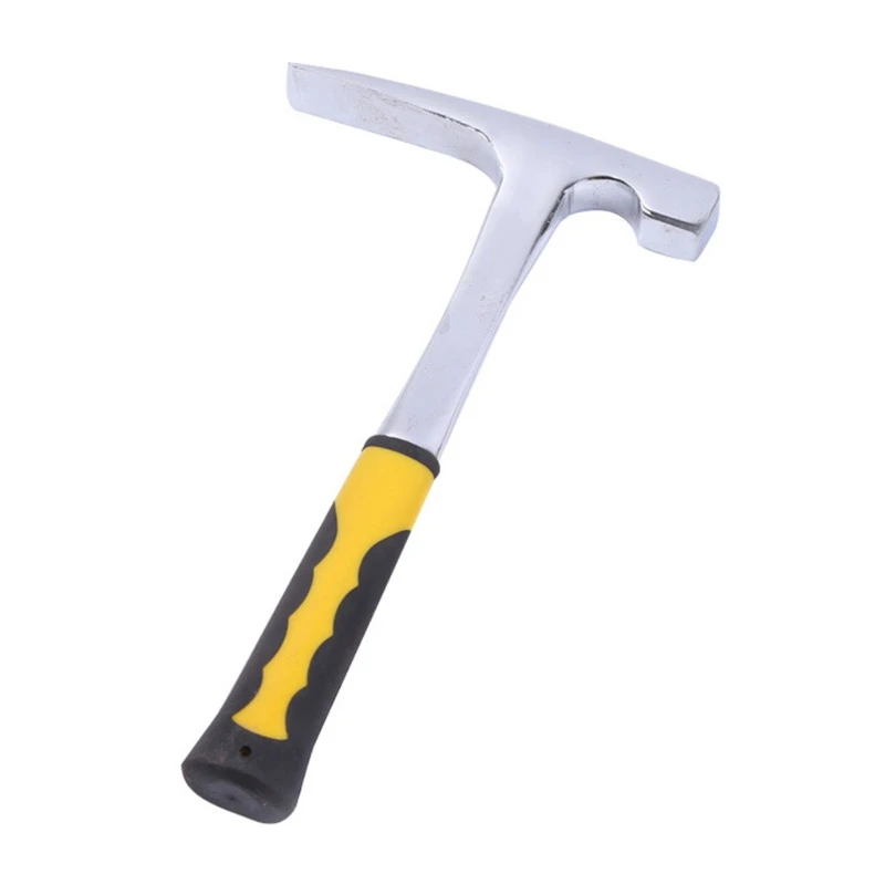 Rock Pick Hammer with Non-Skid Handle  Steel Geologist Hammer Drop Forged Masonry Hammer w/ Pointed Tip & Shock Reduce