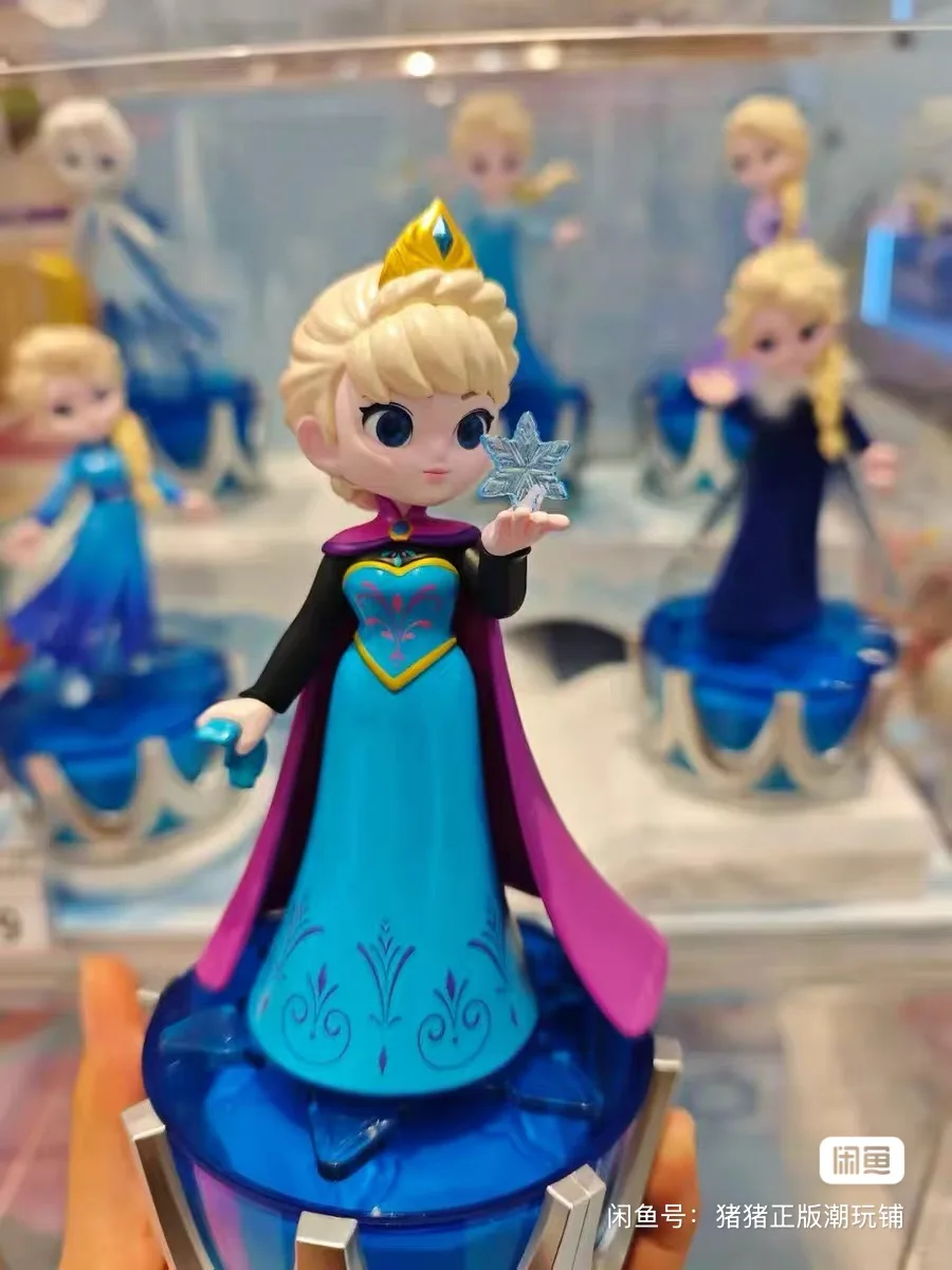 Toptoy Disney Frozen Elsa Blind Box Rotating Music Box Collectible Figurine Detachable Base Decorative Ornament Surprise Gift