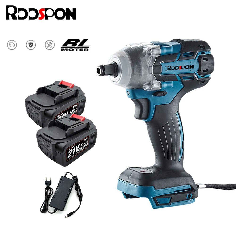 

RDDSPON 21v Brushless Cordless Electric Impact Wrench 1/2 inch，Electric Screwdriver 2 in 1 Power Tools For Makita 18V Battery