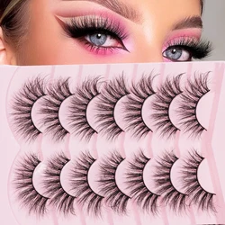 7 Pair of 5D Stereo Explosion False Eyelash Eye Tail Elongated Style Suitable for Stage Party