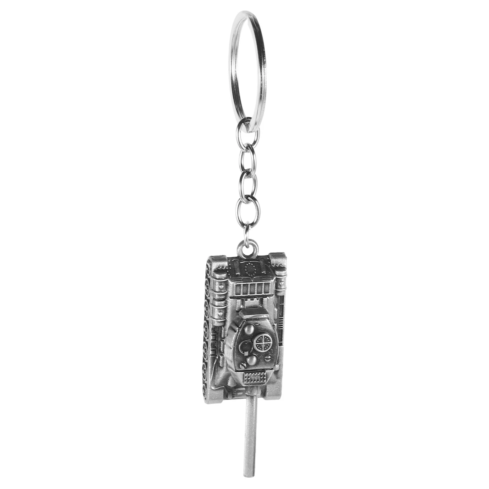 Fashion Decoration Alloy Keychain 3D Tank Model Key (Silver)