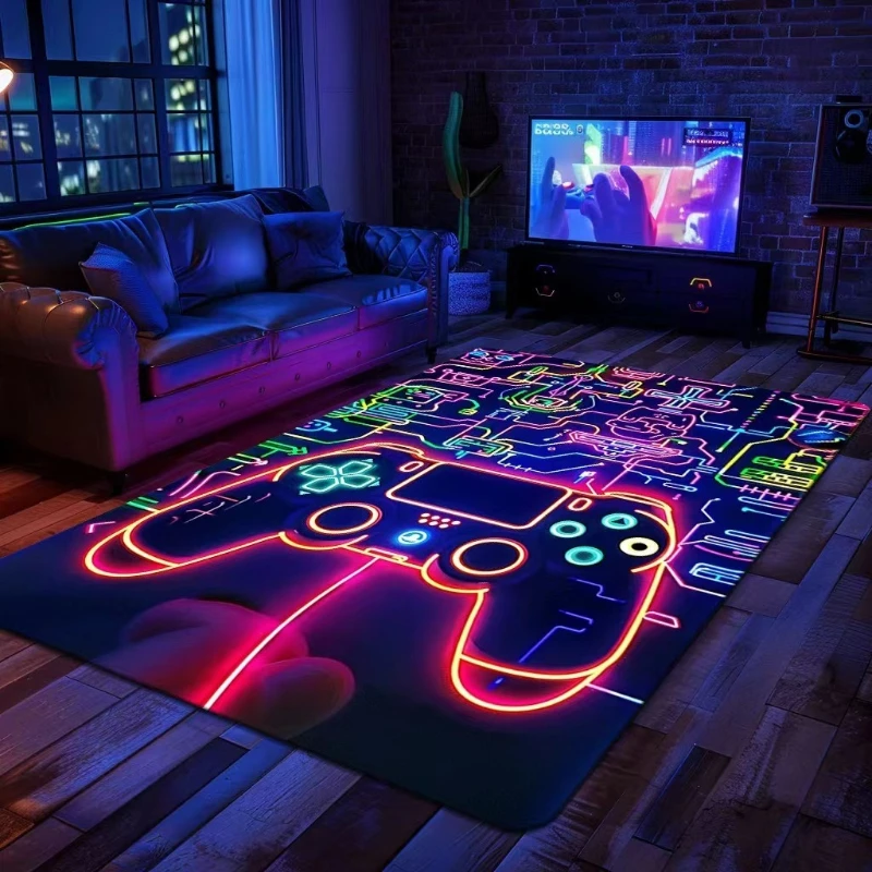 Game Controller Carpet for Bedroom Decoration Home Gaming Esports Floor Mat Non-slip Living Room Area Rug Washable Porch Doormat