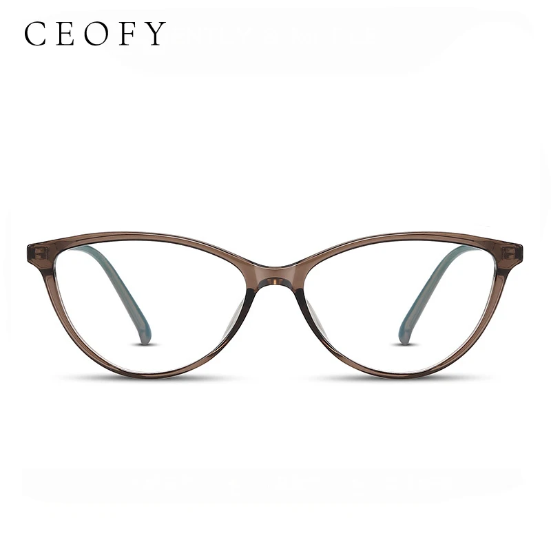 Ceofy Bingkai Kacamata Miopia Mata Kucing Fashion Wanita Bingkai Kacamata Resep Antik Optik Barang Baru 2001