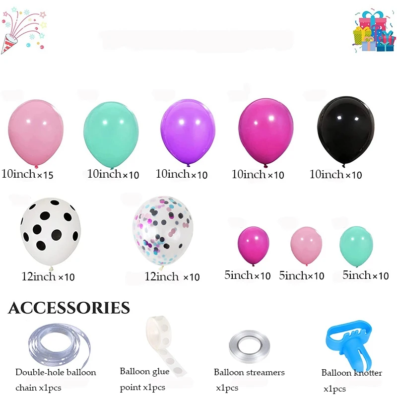 105Pcs/Set Dream Wave Point Balloon Garland Arch Kit Birthday Party Balloons Decoration Wedding Garland Arch Balloon Chain Decor